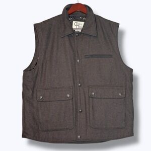 Ripple Creek Mens Vest XL Wool Blend Brown Full Button Pockets Collar XL